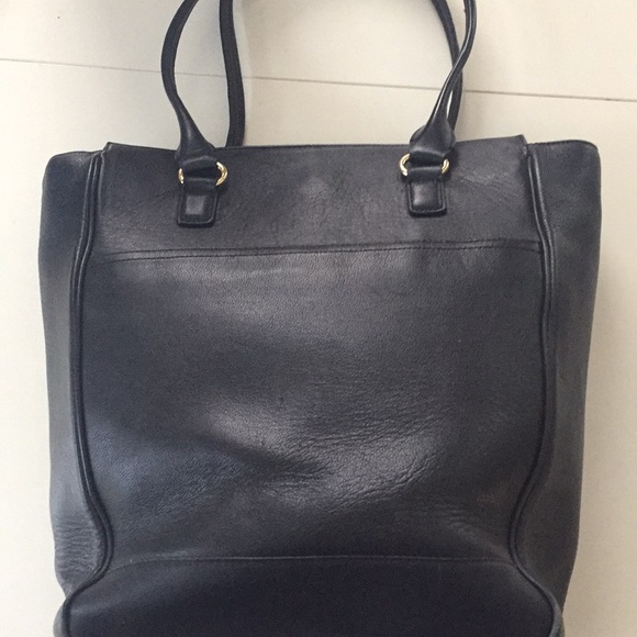Black leather work tote - Picture 2 of 3